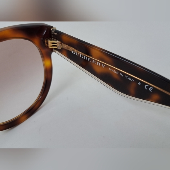 NWT Burberry Sunglasses Dark Havana  Brown Gradient Round B4260 54-21-140 2N - Picture 5 of 16